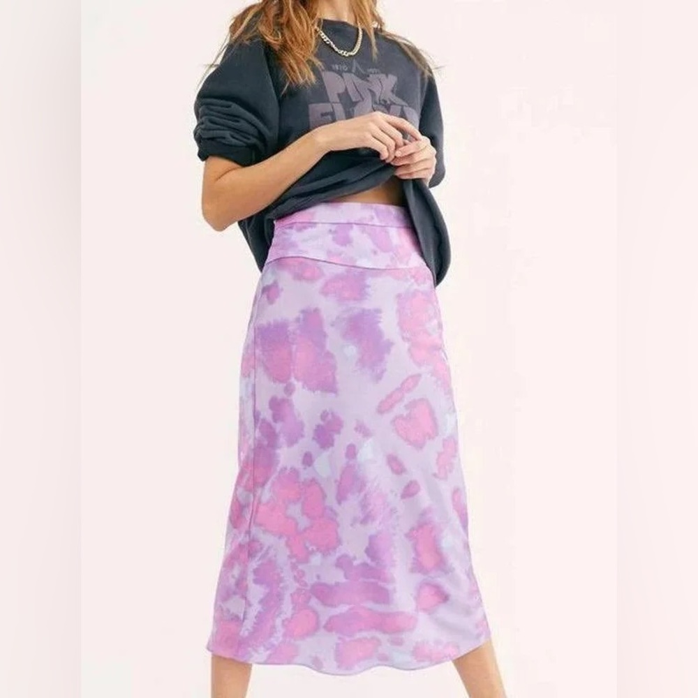 NWOT Free People Normani Bias Midi Skirt